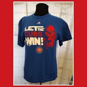 Cubs Chewbacca T-Shirt Cubs Win Chicago Blue Baseball Star Wars Size XL